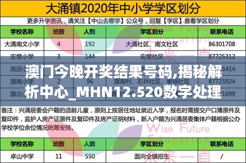 澳门今晚开奖结果号码,揭秘解析中心_MHN12.520数字处理版