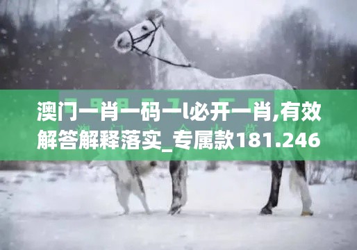 澳门一肖一码一l必开一肖,有效解答解释落实_专属款181.246-6