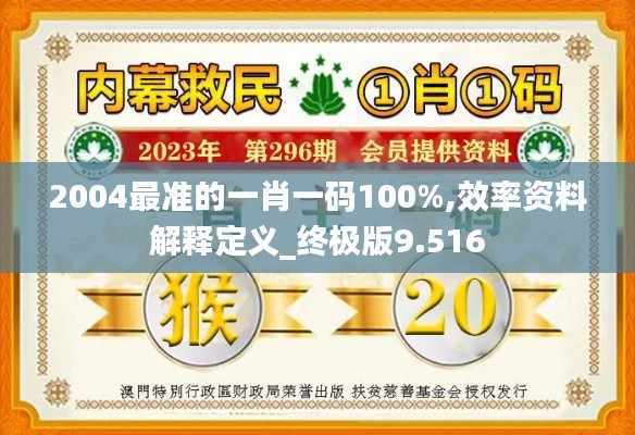 2004最准的一肖一码100%,效率资料解释定义_终极版9.516
