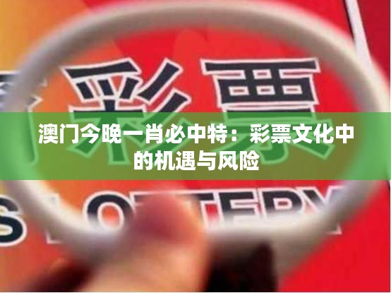 澳门今晚一肖必中特：彩票文化中的机遇与风险