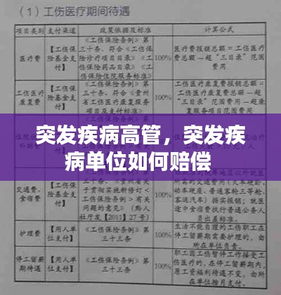 突发疾病高管，突发疾病单位如何赔偿 
