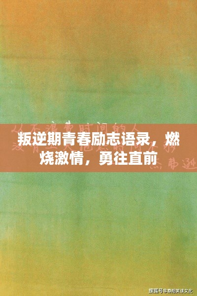 叛逆期青春励志语录，燃烧激情，勇往直前