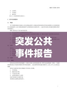 突发公共事件报告规范，构建透明高效应急响应体系，提升城市治理能力