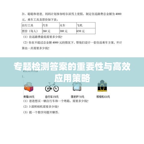 专题检测答案的重要性与高效应用策略