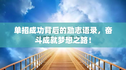 单招成功背后的励志语录，奋斗成就梦想之路！