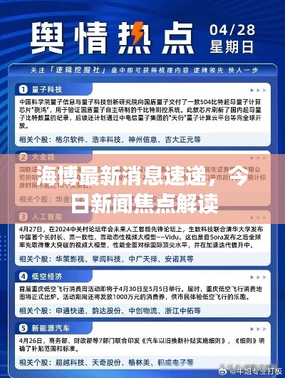 海博最新消息速递，今日新闻焦点解读
