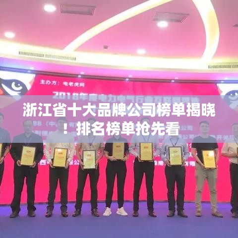 浙江省十大品牌公司榜单揭晓！排名榜单抢先看