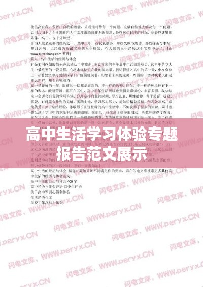 高中生活学习体验专题报告范文展示