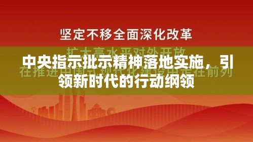 中央指示批示精神落地实施，引领新时代的行动纲领