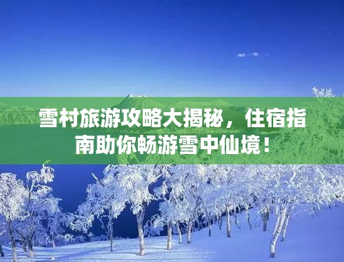 雪村旅游攻略大揭秘，住宿指南助你畅游雪中仙境！