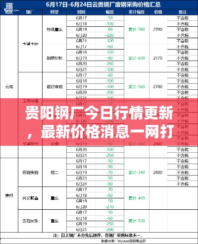贵阳钢厂今日行情更新，最新价格消息一网打尽！