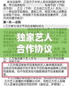 独家艺人合作协议，双赢演艺合作关系的构建之道